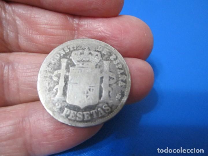 Monedas de Espa&ntilde;a: Moneda de 2 pesetas de plata de Alfonso XII - Foto 2