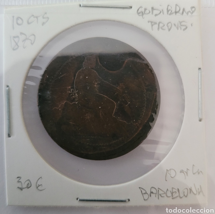 Monedas de Espa&ntilde;a: Moneda de Espa&ntilde;a 1870. 10 cts Gov. Provisional - Foto 2