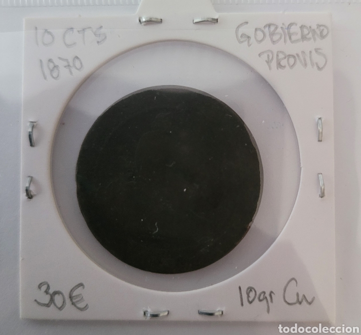 Monedas de Espa&ntilde;a: Moneda de Espa&ntilde;a 1870. 10 cts GOv. Provisional - Foto 1