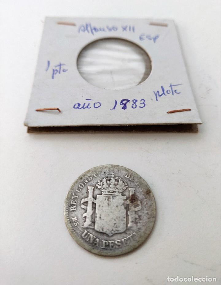 Monedas de Espa&ntilde;a: Moneda de Alfonso XII 1 pta de 1883 de plata - Foto 1