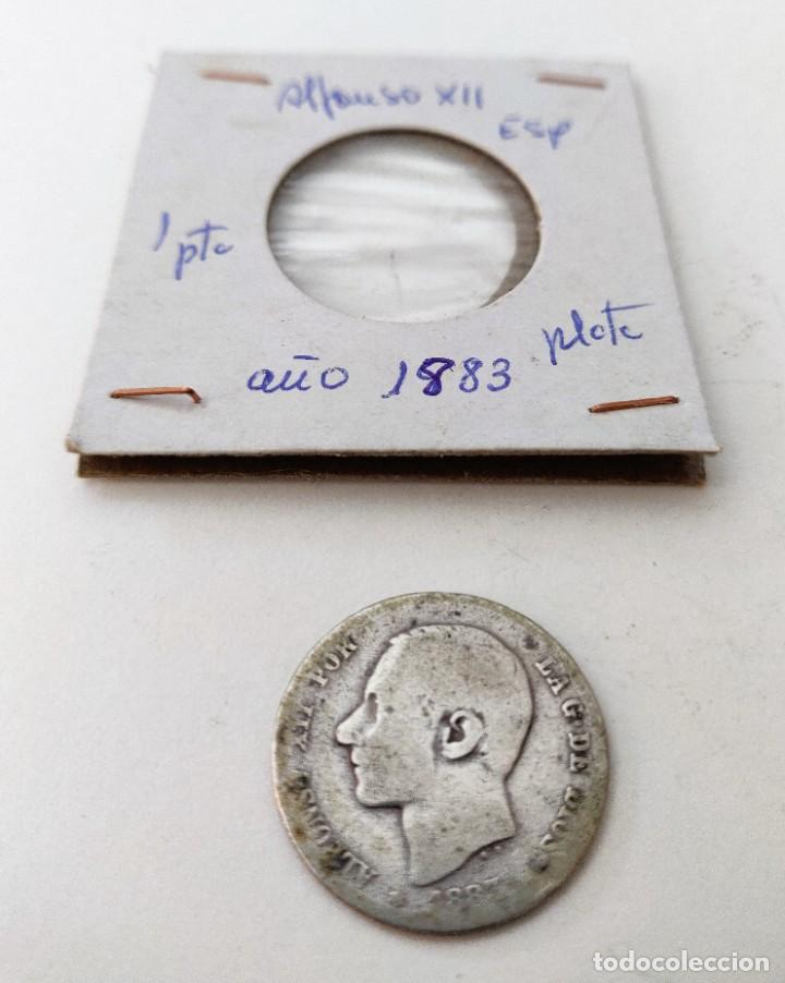 Monedas de Espa&ntilde;a: Moneda de Alfonso XII 1 pta de 1883 de plata - Foto 2
