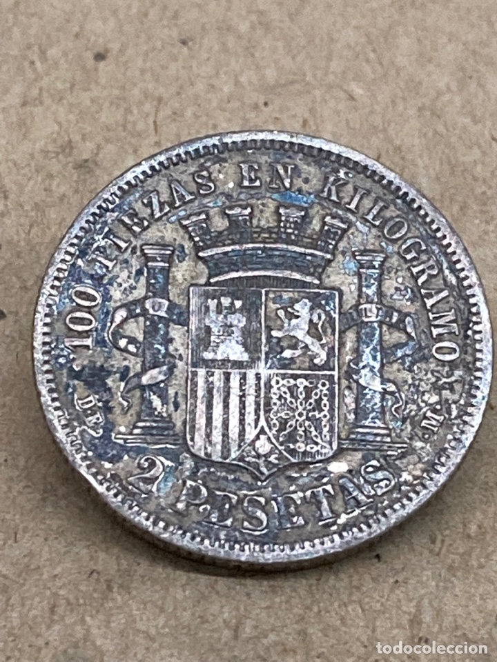 Monedas de Espa&ntilde;a: Moneda de plata 2 pesetas 1870 E73 - Foto 2