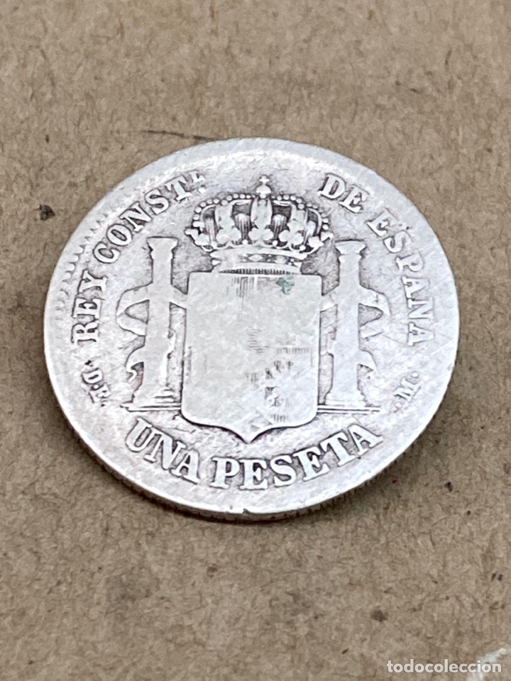 Monedas de Espa&ntilde;a: Moneda de plata una peseta 1876 - Foto 2