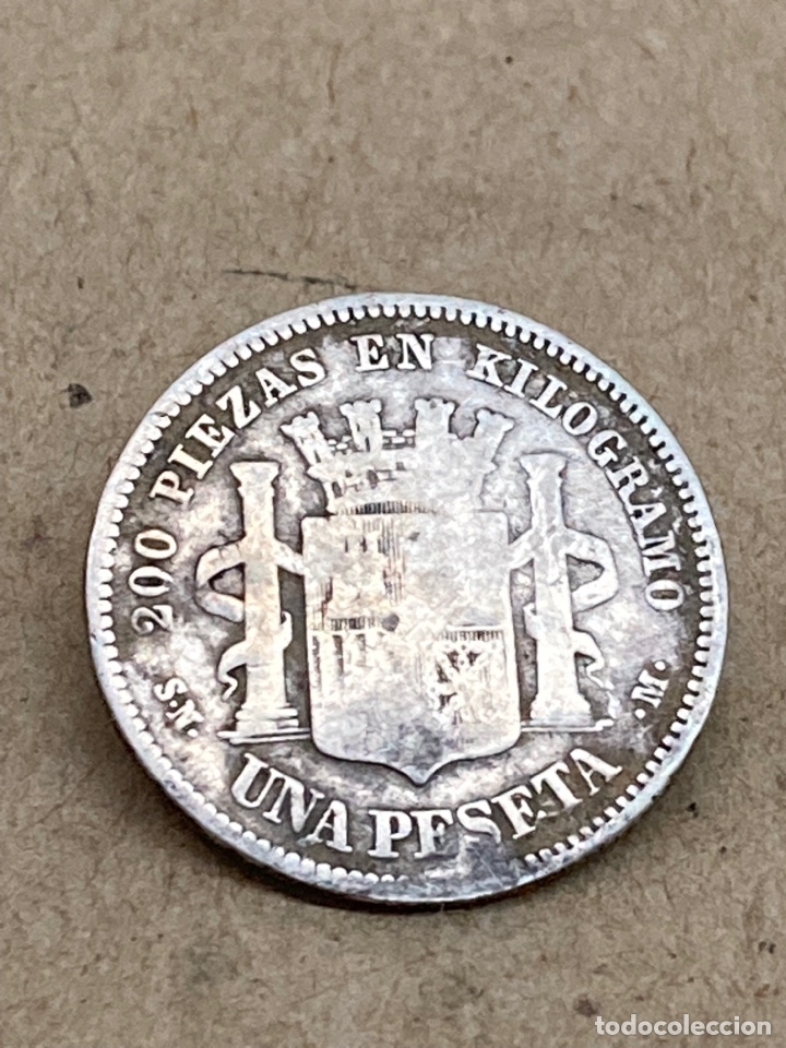 Monedas de Espa&ntilde;a: Moneda de una peseta 1869 - Foto 2