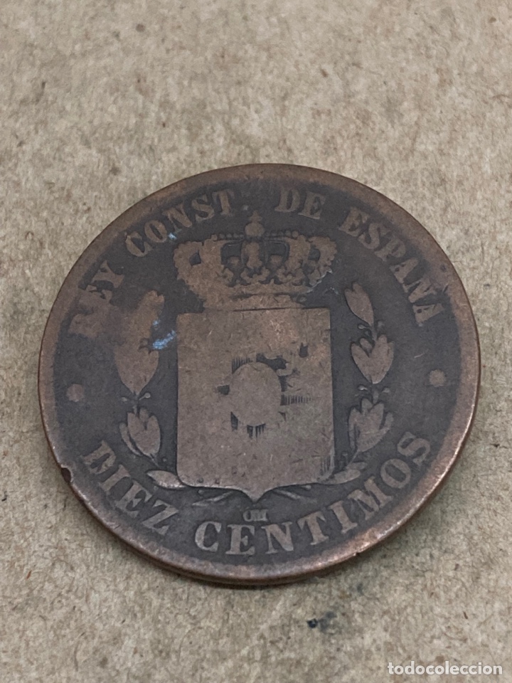 Monedas de Espa&ntilde;a: Moneda de diez c&eacute;ntimos 1878 - Foto 2