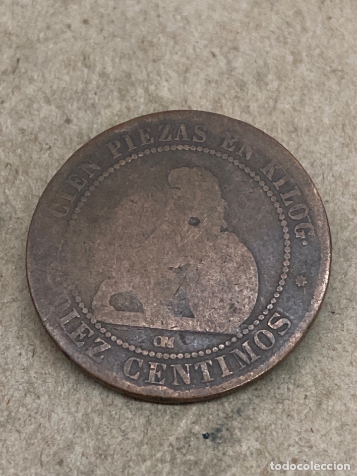 Monedas de Espa&ntilde;a: Moneda de diez c&eacute;ntimos 1870 - Foto 2