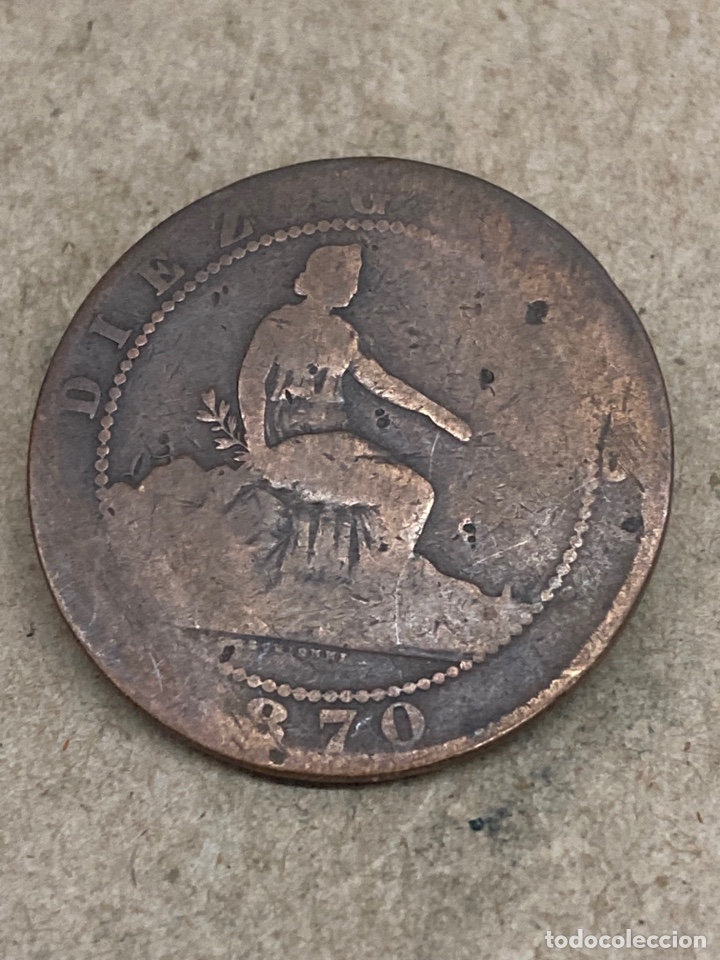 Monedas de Espa&ntilde;a: Moneda de diez c&eacute;ntimos 1870 - Foto 1