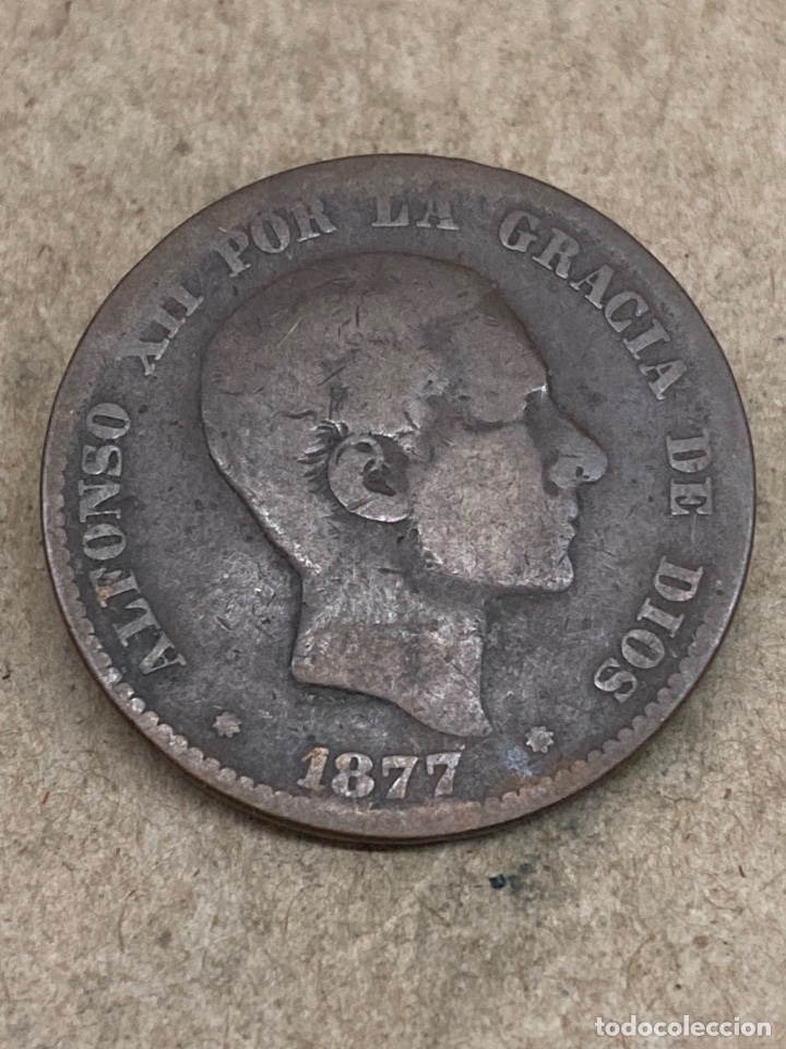 Monedas de Espa&ntilde;a: Moneda de diez c&eacute;ntimos 1877 - Foto 2