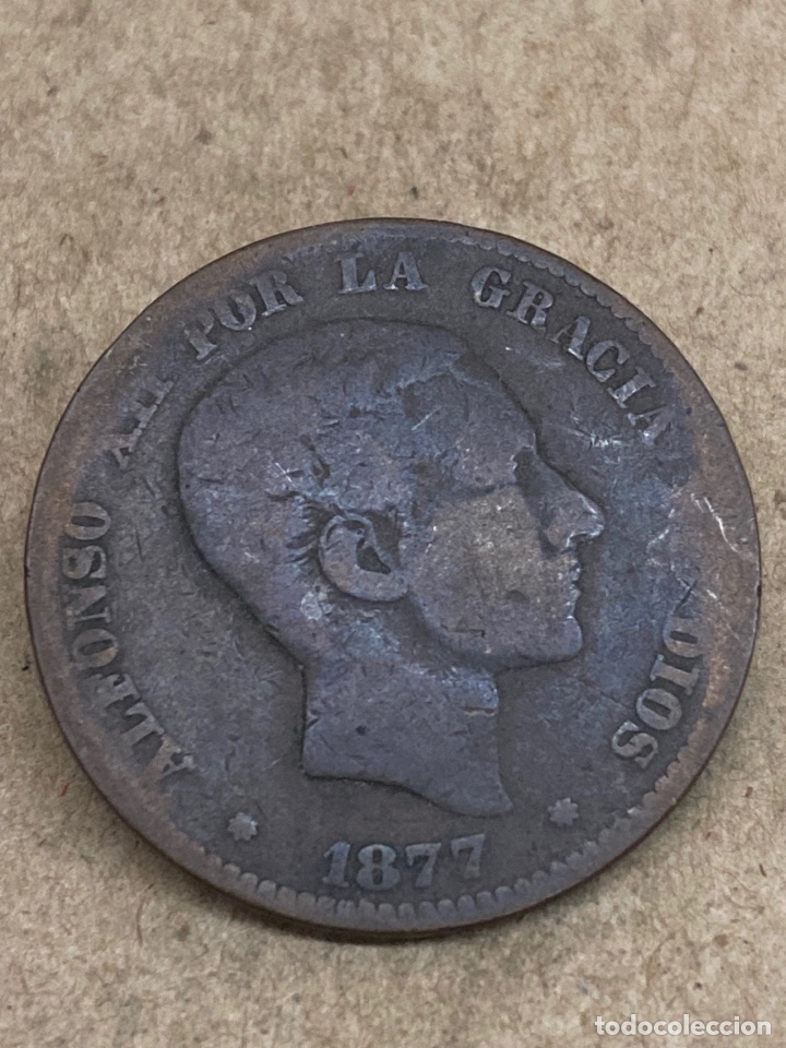 Monedas de Espa&ntilde;a: Moneda de diez c&eacute;ntimos 1877 - Foto 1