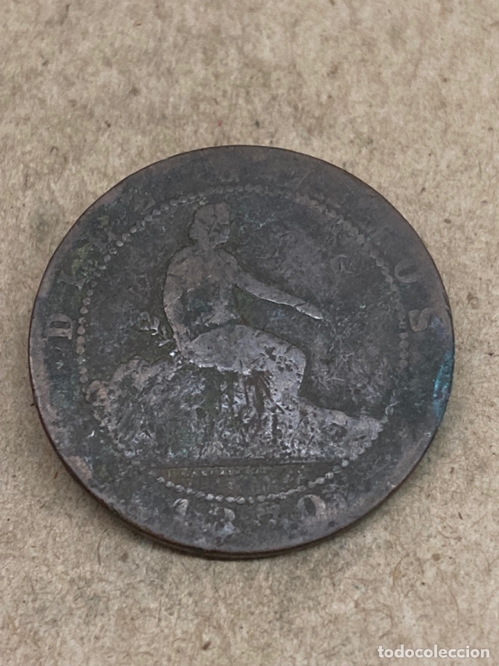 Monedas de Espa&ntilde;a: Moneda de diez c&eacute;ntimos 1870 - Foto 1
