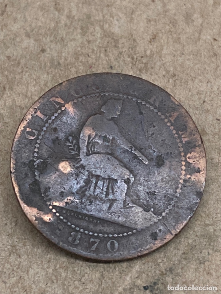 Monedas de Espa&ntilde;a: Moneda de 5 c&eacute;ntimos 1870 - Foto 1