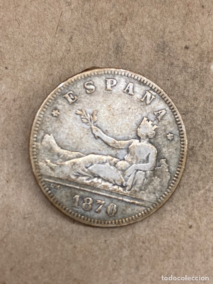 Monedas de Espa&ntilde;a: Moneda de plata 2pesetas 1870 E79 - Foto 1