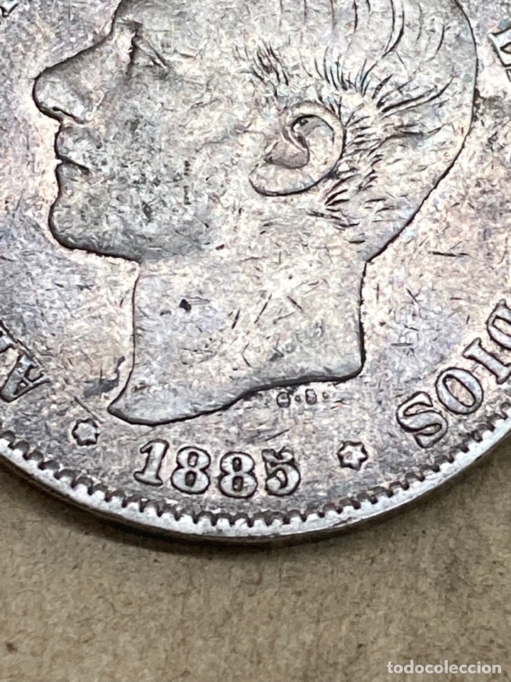 Monedas de Espa&ntilde;a: Moneda de 5 pesetas 1885 E87 - Foto 3