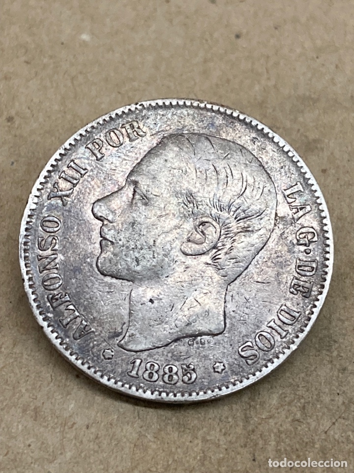 Monedas de Espa&ntilde;a: Moneda de 5 pesetas 1885 E87 - Foto 1