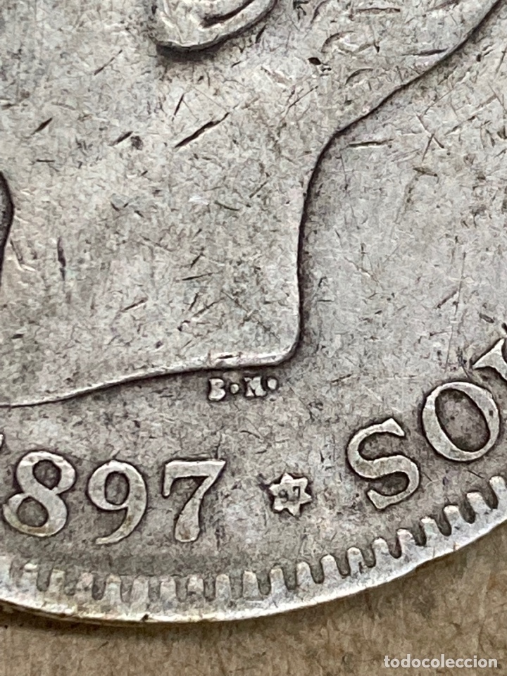 Monedas de España: Moneda de plata 5 pesetas 1897 E97 - Foto 4 - 289441163