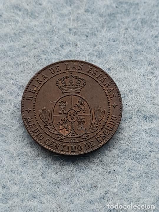 Monedas de Espa&ntilde;a: Isabel II. 1/2 C&eacute;ntimo. A&ntilde;o 1868. Jubia. Sin Circular. - Foto 2