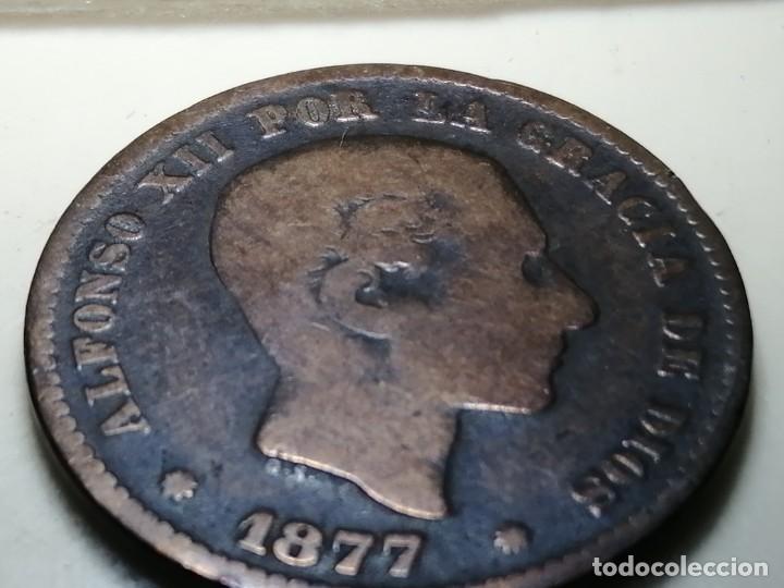 Monedas de Espa&ntilde;a: ALFONSO XII. 5 c&eacute;ntimos. 1877. MBC - Foto 2