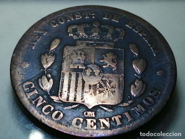 Monedas de Espa&ntilde;a: ALFONSO XII. 5 c&eacute;ntimos. 1877. MBC - Foto 3