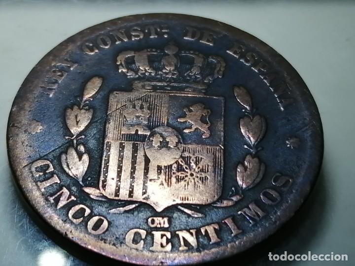 Monedas de Espa&ntilde;a: ALFONSO XII. 5 c&eacute;ntimos. 1877. MBC - Foto 5