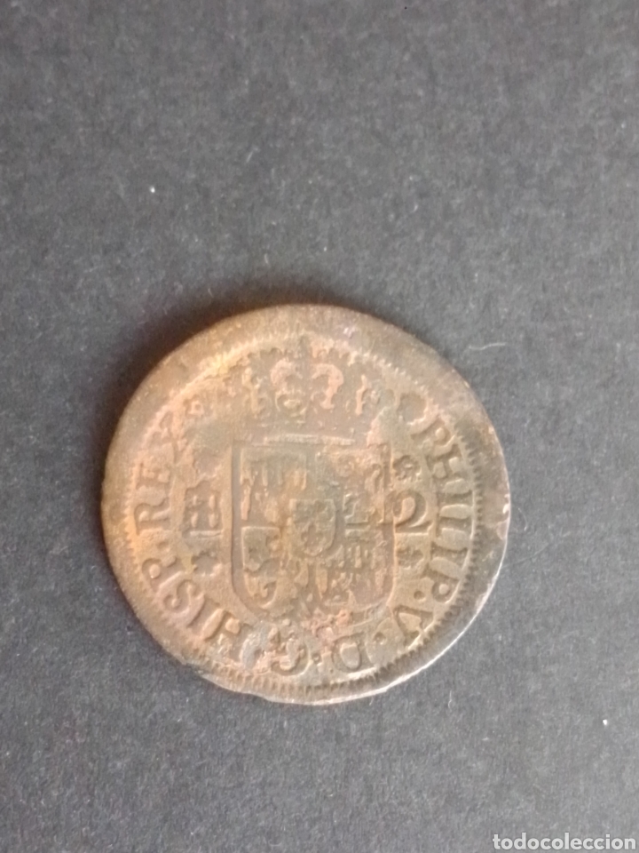 Monedas de Espa&ntilde;a: FELIPE V. 2 MARAVED&Iacute;S DE 1745. SEGOVIA. - Foto 2