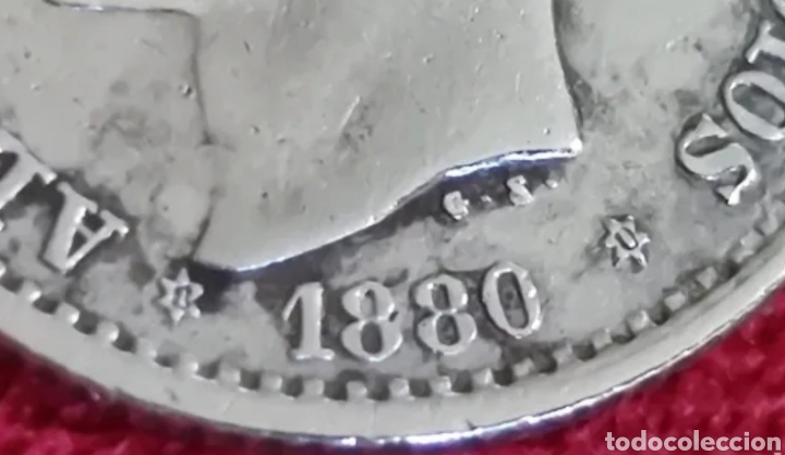 Monedas de Espa&ntilde;a: Alfonso Xll, 50 c&eacute;ntimos 1880*80 - Foto 3