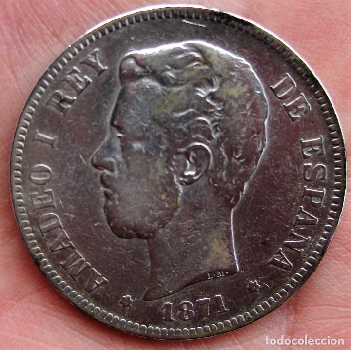 Monedas de Espa&ntilde;a: MONEDA DE PLATA DE AMADEO I 1871 DE 5 PTS. - Foto 3