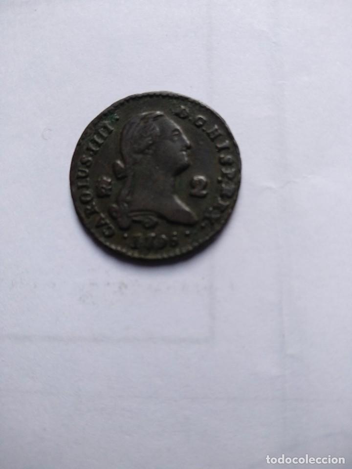Moedas de Espanha: Moneda- Carlos IIII-2 Mravedis-1796- Segovia