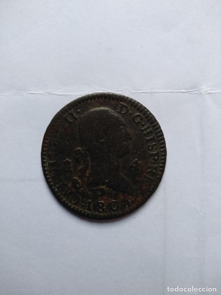 Moedas de Espanha: Monedas- Carlos IIII- 4 Maravedis-1801-Segovia