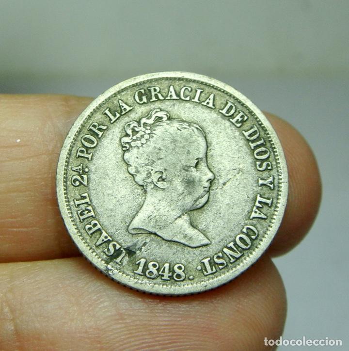 Monedas de Espa&ntilde;a: 2 Reales. Plata. Madrid - 1848 - CL - Foto 1