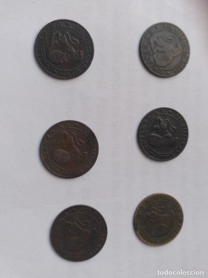 Monedas de Espa&ntilde;a: 6 PIEZAS DE 1 CENTIMO GOBIERNO PROVISIONAL 1870 - Foto 10