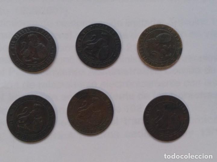 Monedas de Espa&ntilde;a: 6 PIEZAS DE 1 CENTIMO GOBIERNO PROVISIONAL 1870 - Foto 11