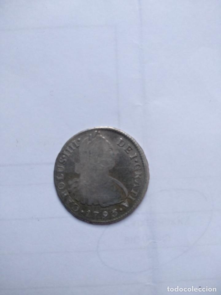 Moedas de Espanha: Moneda- Carlos IIII- 2 Reales -1793- Lima-IJ- Plata . Dificil de conseguir