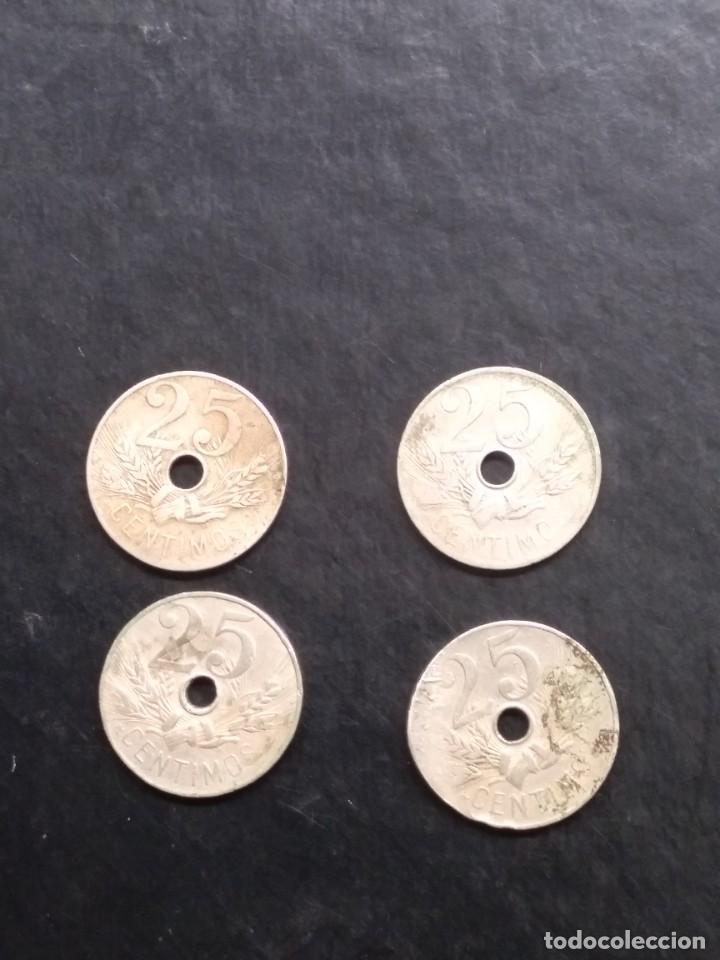 Monedas de Espa&ntilde;a: 4 MONEDAS DE 25 CENTIMOS 1927 - Foto 2