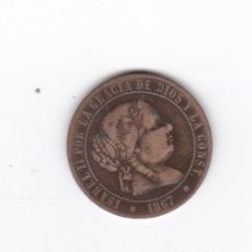Monedas de España: ISABEL II- 2,1/2 CENTIMOS DE ESCUDO- 1868- SEVILLA. Lote 294480933
