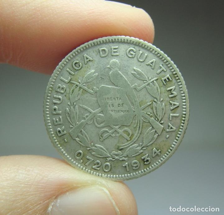 Monedas de Espa&ntilde;a: 10 Centavos. Plata. Guatemala 1934. - Foto 2