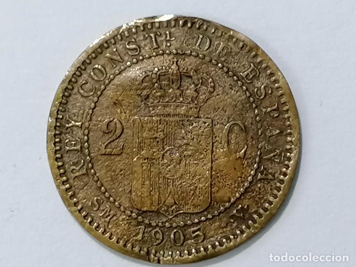 Monedas de Espa&ntilde;a: MONEDA ALFONSO XIII, 2 CENTIMOS, 1905 SM V - Foto 2