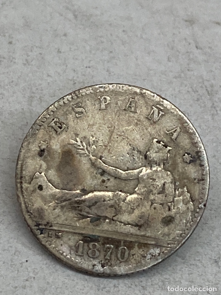 Monedas de Espa&ntilde;a: Moneda de plata una peseta 1870 - Foto 2