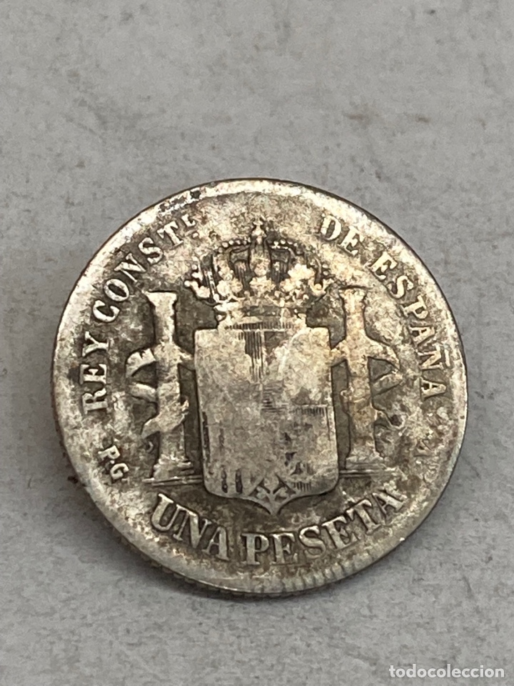 Monedas de Espa&ntilde;a: Moneda de plata una peseta 1894 - Foto 2