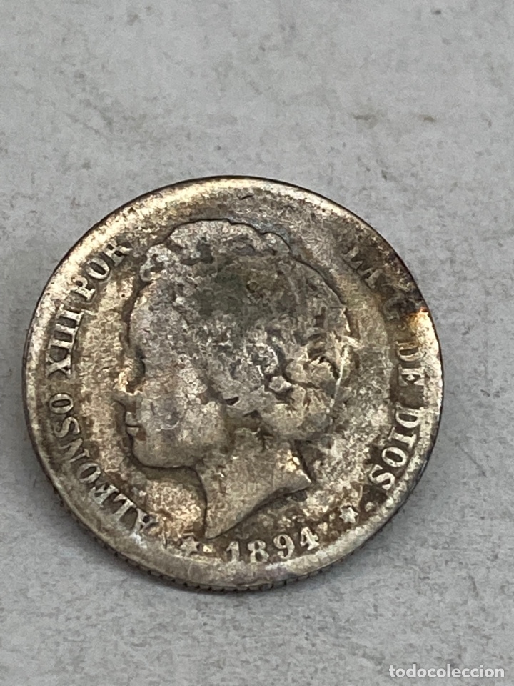 Monedas de Espa&ntilde;a: Moneda de plata una peseta 1894 - Foto 1