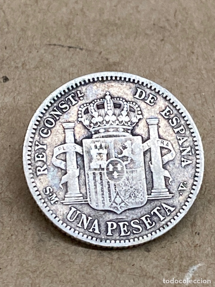 Monedas de Espa&ntilde;a: Moneda de plata una peseta 1904 - Foto 2