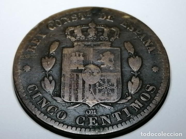 Monedas de Espa&ntilde;a: ALFONSO XII. 5 c&eacute;ntimos. 1878. MBC - Foto 2