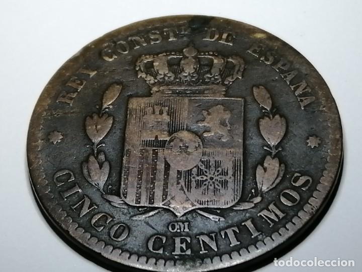 Monedas de Espa&ntilde;a: ALFONSO XII. 5 c&eacute;ntimos. 1878. MBC - Foto 4