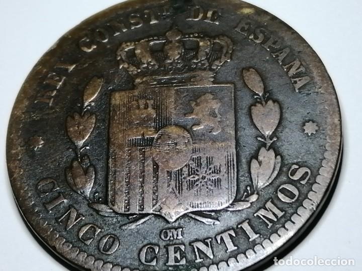 Monedas de Espa&ntilde;a: ALFONSO XII. 5 c&eacute;ntimos. 1878. MBC - Foto 8