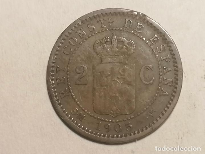 Monedas de Espa&ntilde;a: MONEDA ALFONSO XIII, 2 CENTIMOS 1905, SM V - Foto 1