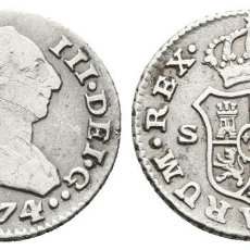Monedas de España: *** BONITO 1/2 REAL DE CARLOS III. 1774. SEVILLA CF. CAL-312. PLATA ***