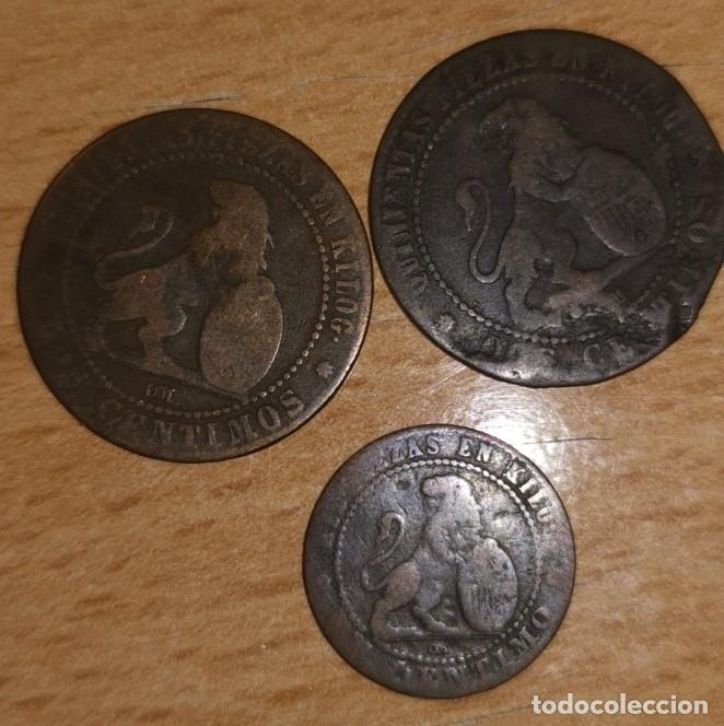 Monedas de Espa&ntilde;a: LOTE 3 MONEDAS 1870 GOBIERNO PROVISIONAL- 2 MONEDAS DE 2 CENTIMOS + UNA DE 1 CENTIMO - Foto 2