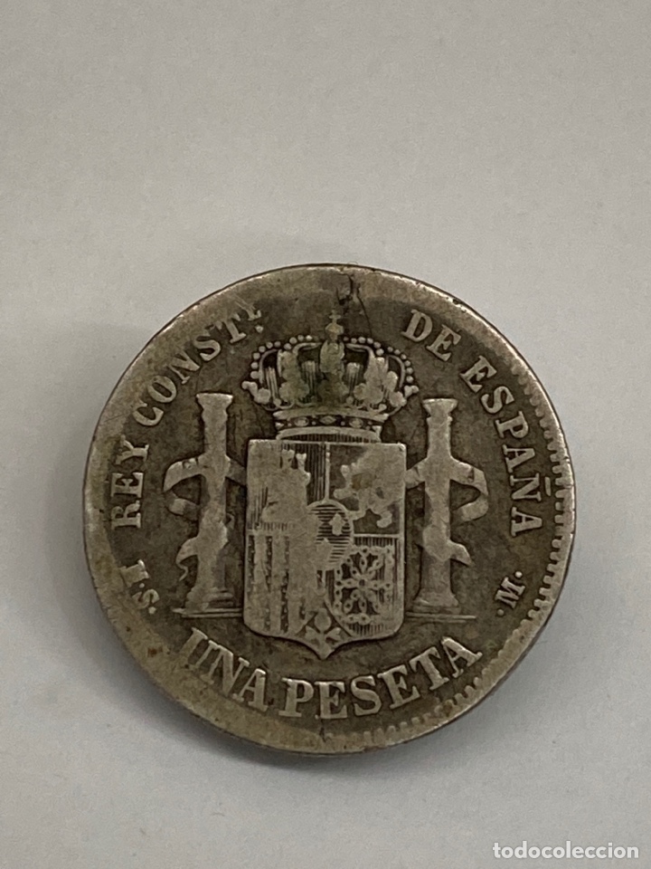Monedas de Espa&ntilde;a: Moneda de plata Una peseta 1885 - Foto 2
