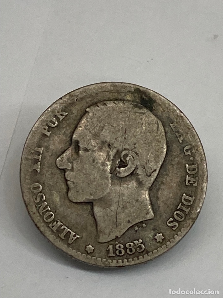 Monedas de Espa&ntilde;a: Moneda de plata Una peseta 1885 - Foto 1