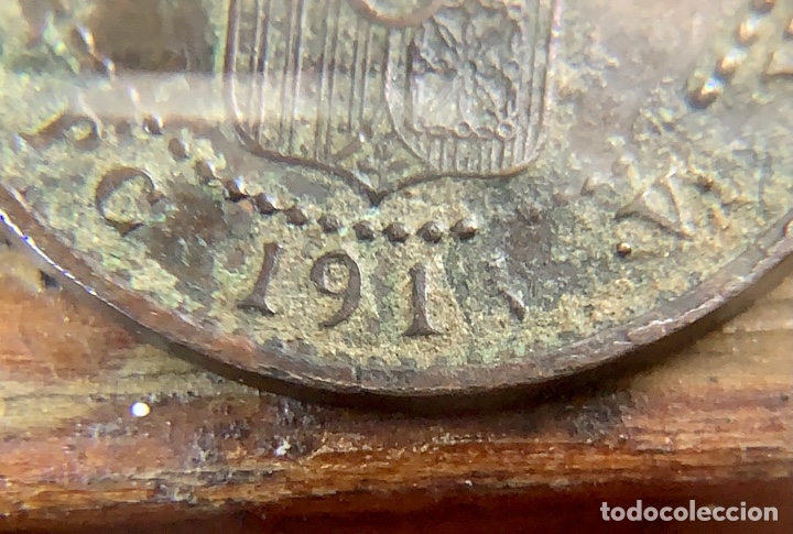Monedas de Espa&ntilde;a: Moneda 1 Centimo 1913 ?? ERROR ACU&Ntilde;ACION. ALFONSO XIII - Foto 4