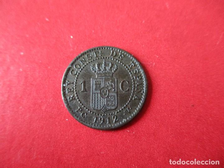 Monedas de Espa&ntilde;a: Alfonso XIII. 1 centimo de 1912 PCV - Foto 2